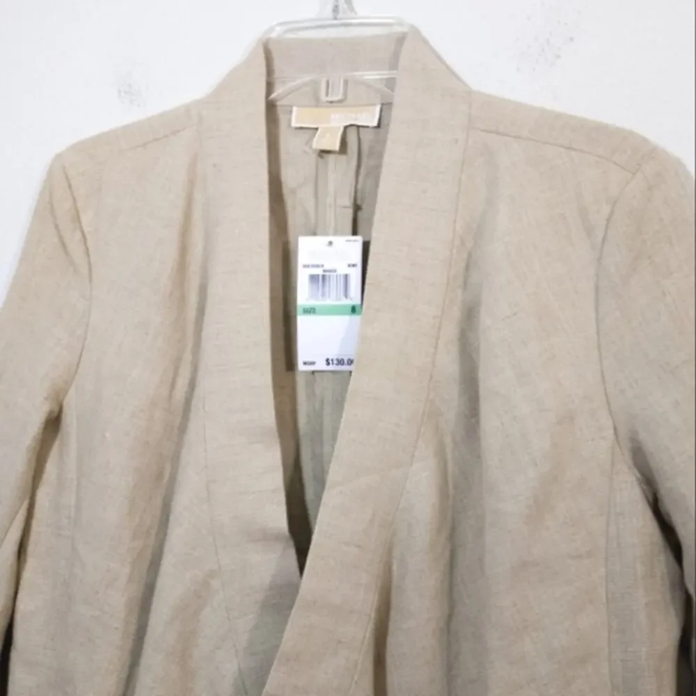 New Michael Kors Hemp Linen asymmetrical jacket NWT 8